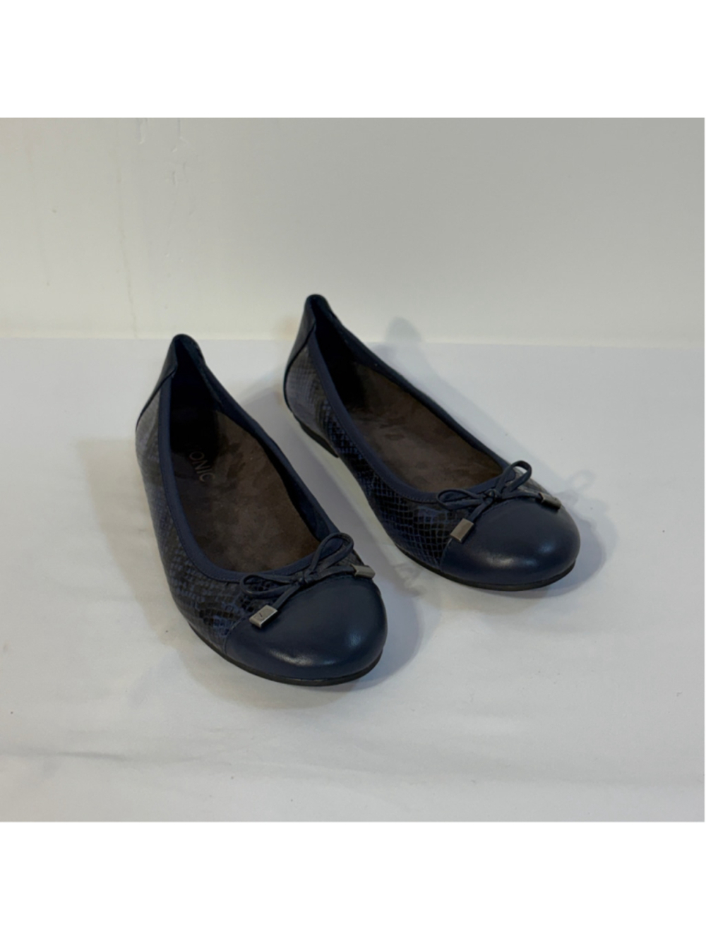 Vionic Spark Minna Navy Black Snake Print Ballet Flats Women’s Size 8 Orthotic - Picture 14 of 14